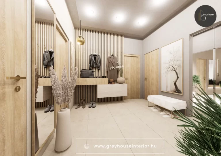 Greyhouse Interior - Projekt - Győr melletti családi ház japandi sítlusban